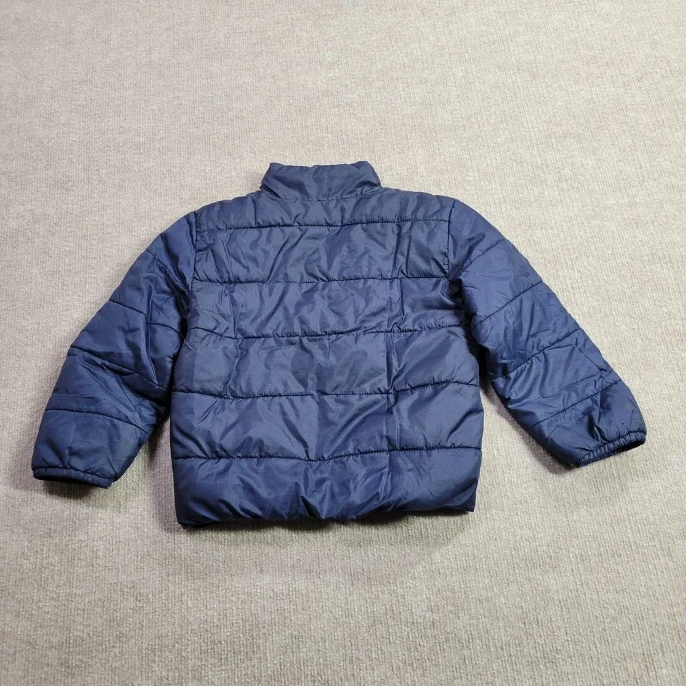 The Children's Place Puffer Jacket Boys‎ XS Navy Quilted Zip Up Winter Jacket